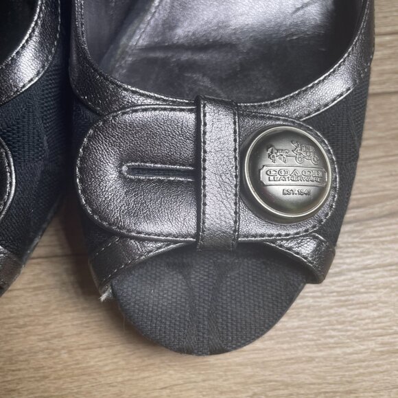 Women's Size 8 Coach Tate Open Toe Wedge - Picture 5 of 10